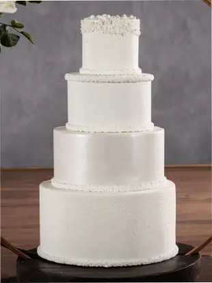 Elegant 4 tier ivory coloured wedding cake