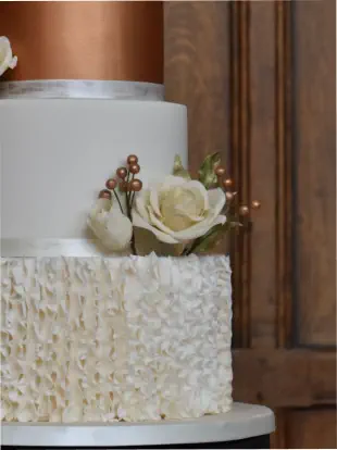 Elegant Ruffled Tiered Wedding Cake