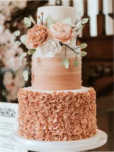 Ruffled Tiered Wedding Cake